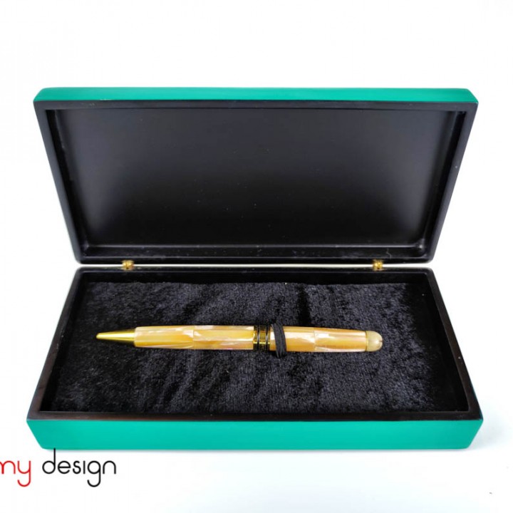 Turquoise pen box with dragonfly, pen included /size L 10*20*H5 cm